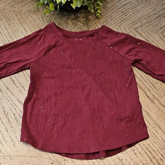 Sparkley Burgendy Lomg Sleeve Top Size 5T - Picture 1 of 10